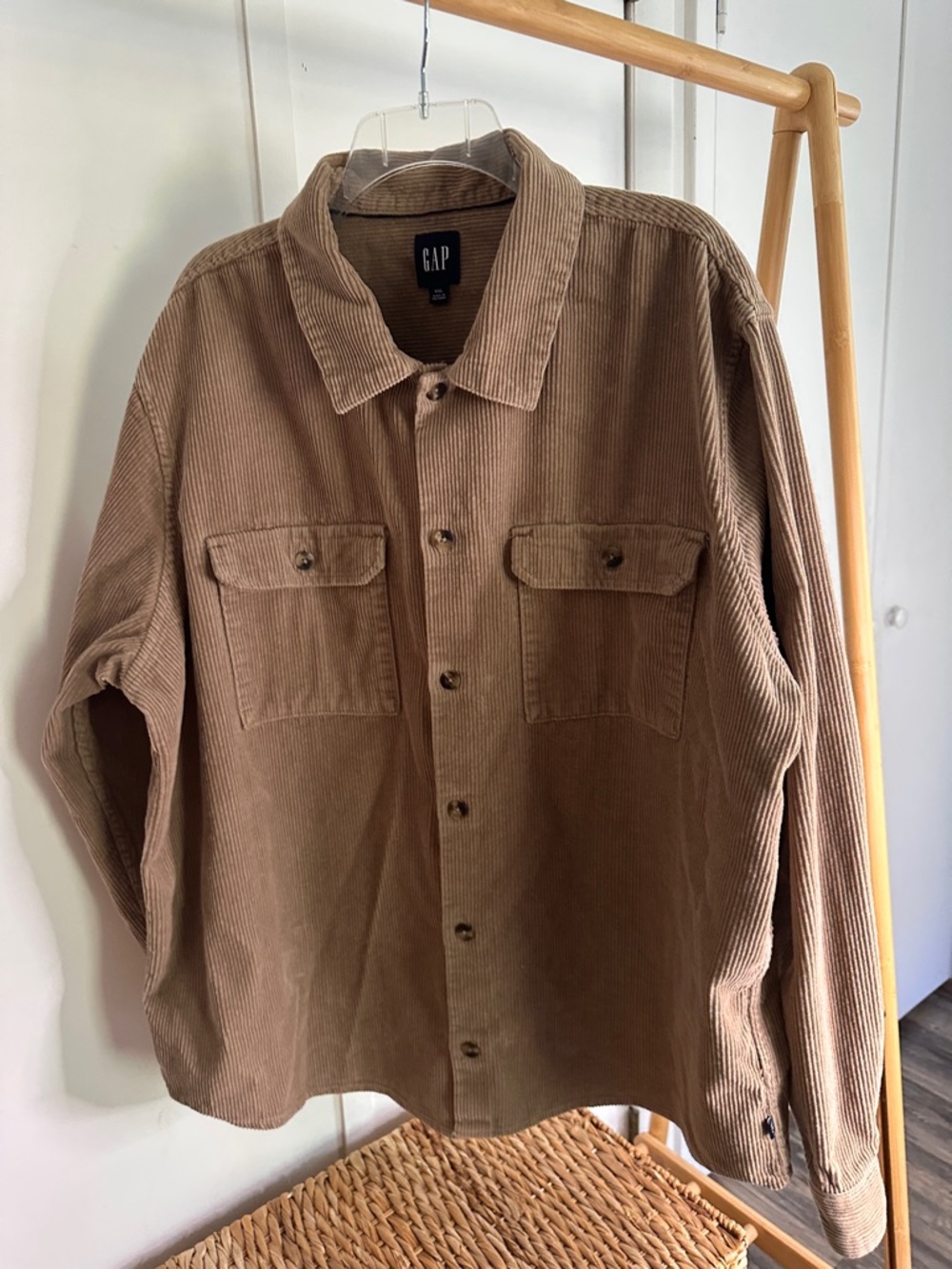 GAP Men's Corduroy Shirt Jacket in Brown size XXL